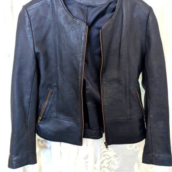EASTER SALE DORMEIUL ENGLAND Sz S genuine soft leather black motorcycle jacket - Picture 5 of 11